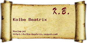 Kolbe Beatrix névjegykártya